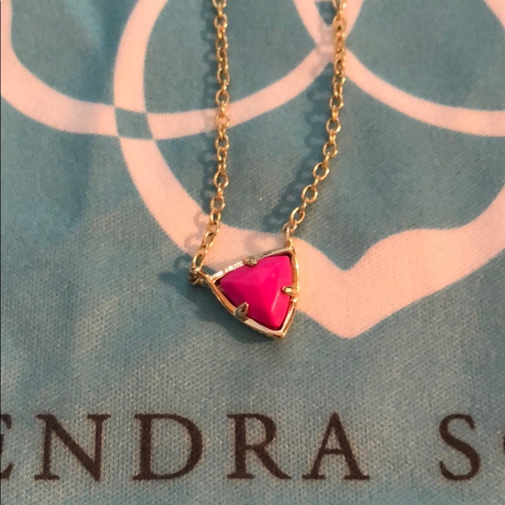 Hot pink gold necklace